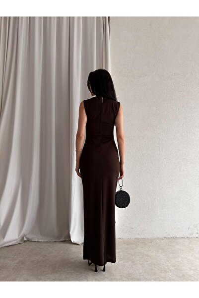 candybia Dámské maxi šaty - hnědé