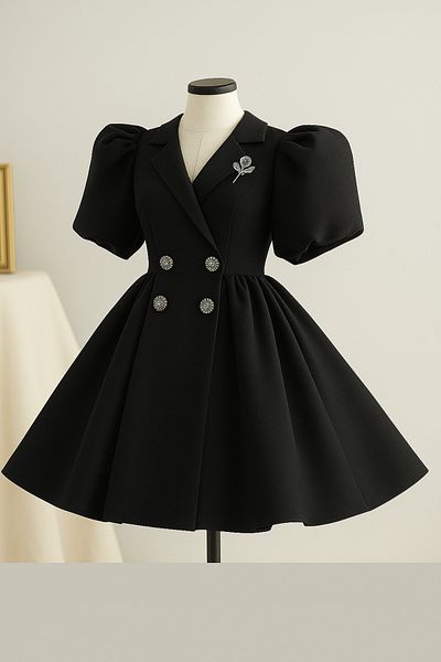 MUSGEM Special Design Umay Model Black Color Girl's Evening Dress with Stone Accessories