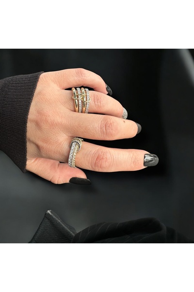 Finery by Nerrs حلقة كاملة دائرية مكونة من حلقتين (S-M) متطابقة، بدون رقم