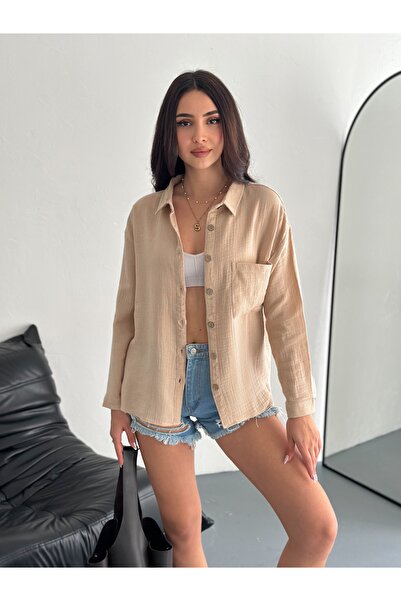 SBL COLLECTİON Βασικό γυναικείο πουκάμισο μουσελίνας