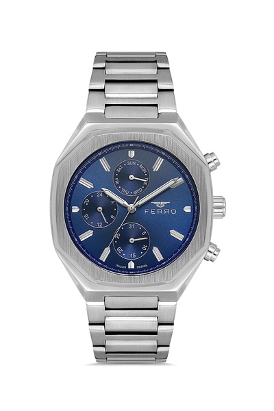 FERRO Silver Steel Band Men's Wrist Watch Fm11522Awt-A3