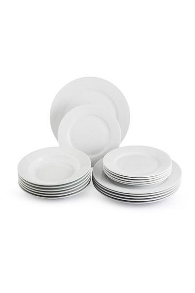 Dania Bon China Luxury White 18-Piece High Quality Dinner Set for 6 People