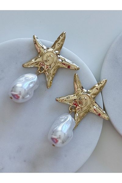 CHARMLUCKY Star of the Sea Pearl Earring