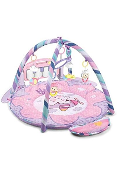 huanger سجادة لعب دائرية للأطفال من ميرو لندن، مركز أنشطة 4 في 1 مع لوحة مفات...