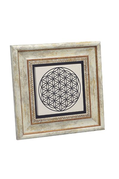 Sadrazam Pictură cu piatră naturală imprimată cu modelul florii vieții (20 X 20 KD-109)