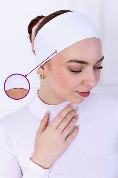 Loggia Non-Slip Bandana White Non-Slip Silicone Hijab Bonnet - Sporty Hair Band