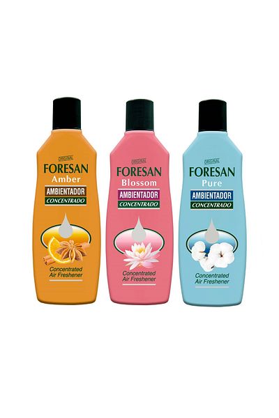 Foresan Forzan Pure Air Freshener Concentrate Collection, Scented with Purity, Blossom & Amber, 125ml, for Bathrooms and All Around the Home
