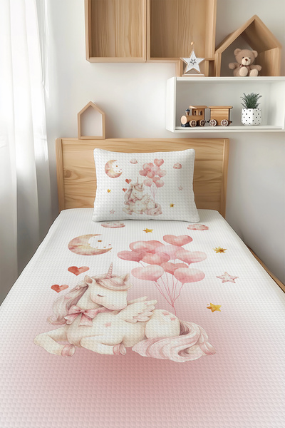 Talia Home Passable Unicorn Patterned Single Child Pique Set Tlap-322