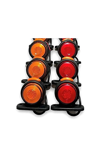 reyoto 6 Adet Neon Ledli Takoz Lamba 12-24 Volt Sarı-kırmızı