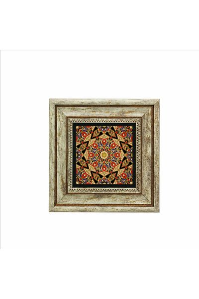 Sadrazam Pictură cu piatră naturală imprimată cu model persan (20 X 20 KD-25)