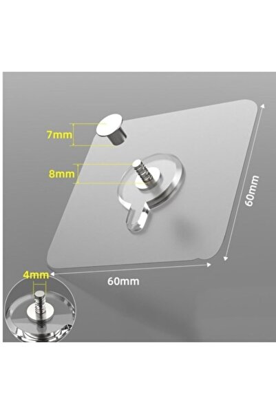 SOSYETEZGAHI 1 Adet Kendinden Yapışkanlı Güçlü Şeffaf 5li Askılık - Kapı Arka...