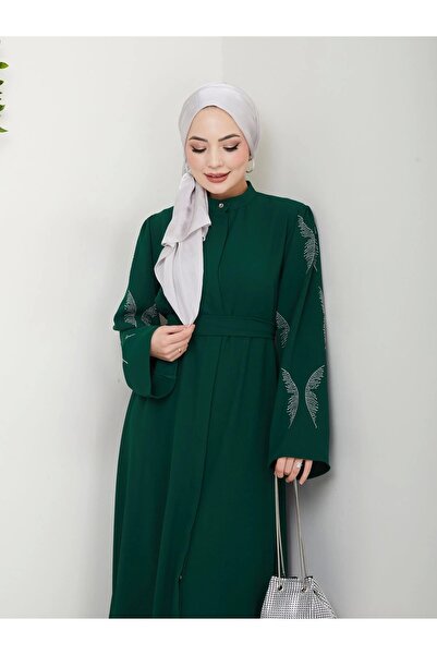 EFSUN MODA Stoned Abaya Tesuture Clothing Women's Ferace Dress Zumuet