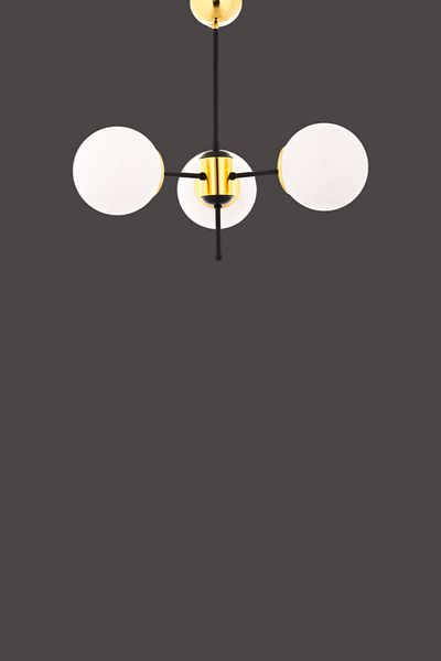 Step Aydınlatma Ava Black-Yellow 3-Arm Modern Living Room Y. Room O. Room Chandelier
