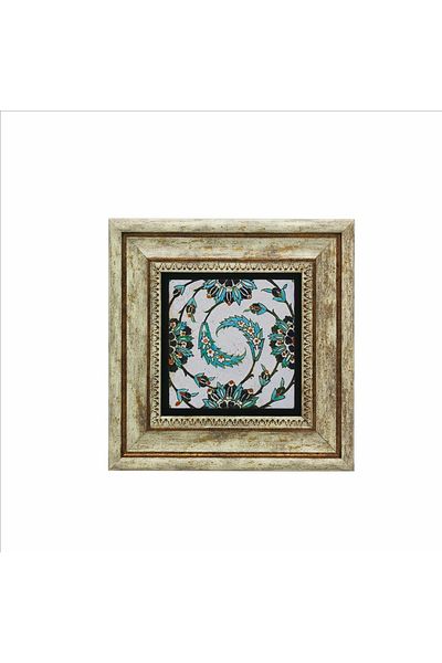 Sadrazam Pictură din piatră naturală imprimată cu model de faianță Karatay Madras (20 X 20 KD-10)