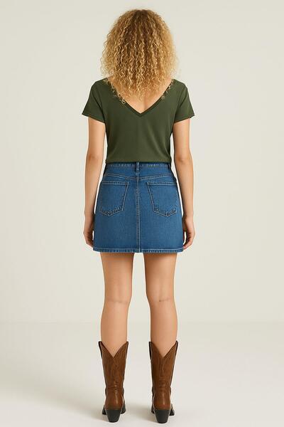 COTENCONCEPT 2 τμχ Μπλουζάκι από βαμβακερό βασικό μπλουζάκι με λαιμόκοψη V εμπρός και πίσω