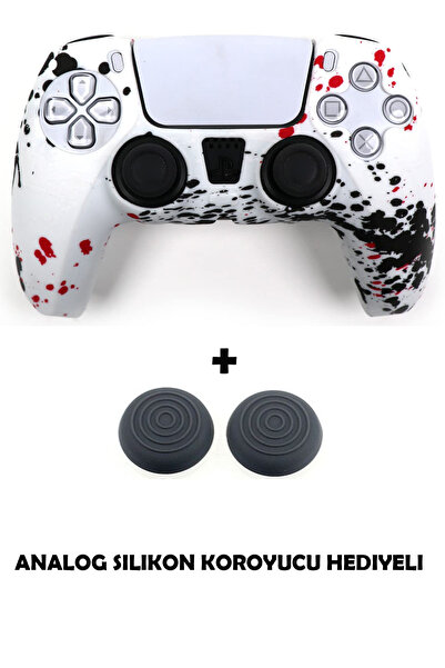Dobe PS5 Dualsense Grafiti Temalı Koruyucu Silikon Kılıf + Analog silikon Kor...
