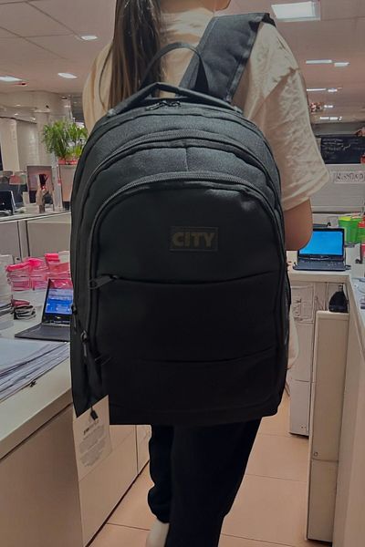 Stok CITY Licensed Blacks Series Backpack Black Backpack Spacious Multi-Pocket with Laptop Compartment 45*30*22 cm