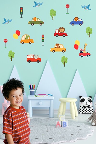 Tasarım Set de autocolante de perete pentru camera copiilor cu animale mici î...