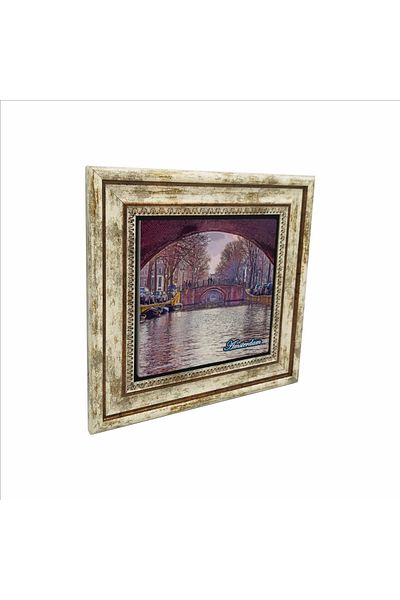 Sadrazam Amsterdam Visual Printed Natural Stone Painting (25 X 25 Krg-19)