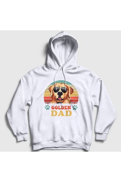 Presmono Unisex White Golden Retriever Dad Dog Δώρο Φούτερ με κουκούλα σκύλου 537822 ττ