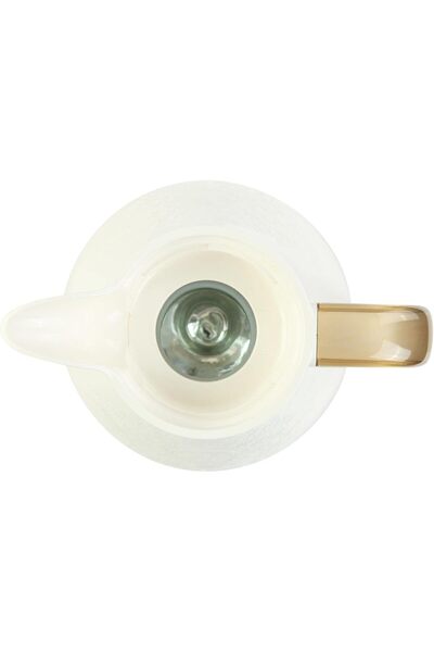 Enjoy Alsaif Coffee And Tea Vaccum Flask In White/gold / Leak-proof And Keeps Drinks Hot 1 Liter