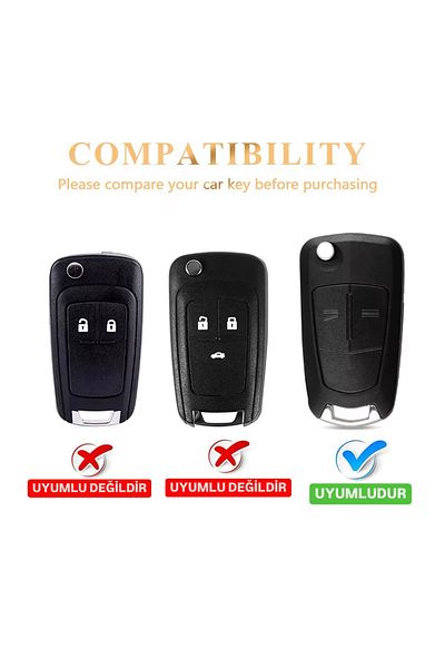 YıldızTuning Opel Zafira B Key Case Cover Black-Silver