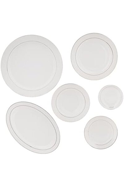 ALSAIF 52-piece Porcelain Dinner Set, Including Dinner Plates, Side Dishes, Pitcher And Cups White/gold