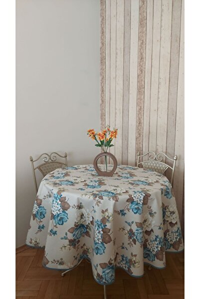gonk Round, Country Patterned, Duck (Liquid Pusher, Stain Proof) Fabric, Tablecloth