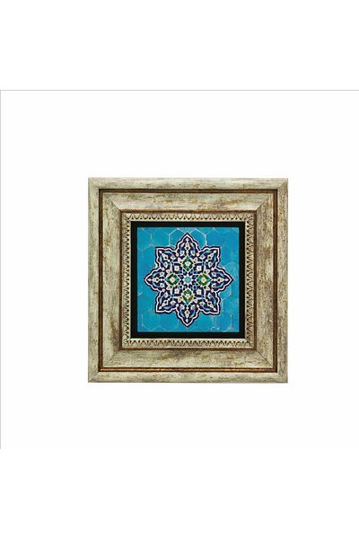Sadrazam Pictură din piatră naturală imprimată cu model de plăci geometrice irane (20 X 20 KD-51)