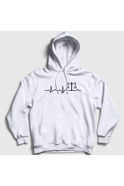 Presmono Unisex White Heartbeat Δώρο Δικηγόρος Δικηγόρος Δικηγόρος Φούτερ με κουκούλα 538300 ττ