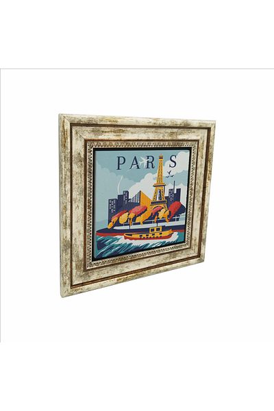 Sadrazam Pictură cu piatră naturală imprimată Paris (25 X 25 KRG-2)