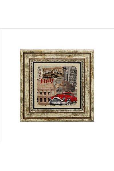 Sadrazam Pictură cu piatră naturală imprimată vizuală Italia (25 X 25 KRG-46)