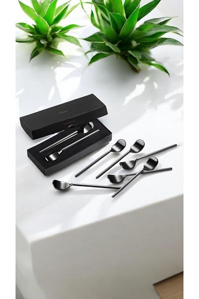 Tiamo Amor Tea Spoon 6 Pcs Black
