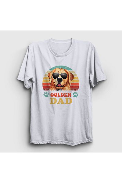 Presmono Μπλουζάκι Unisex White Golden Retriever Dad Dog Gift για σκύλο 537773 ττ