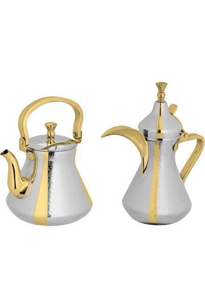 ALSAIF 2 Pieces Dallah and Jug Set Dallah for preparing and serving Arabic coffee