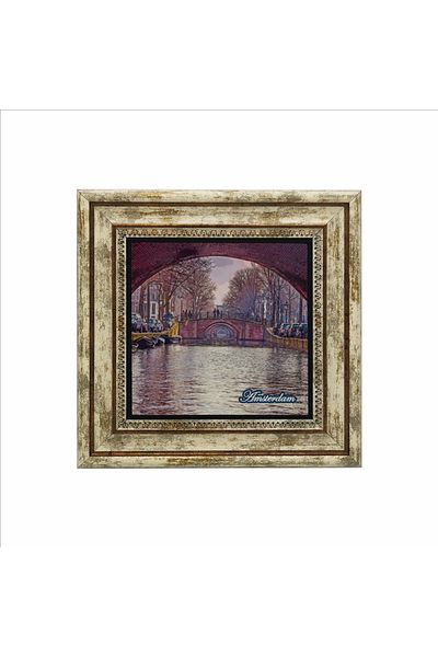 Sadrazam Amsterdam Visual Printed Natural Stone Painting (25 X 25 Krg-19)