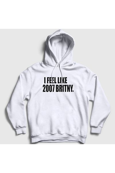 Presmono Unisex Λευκό I Feel Like 2007 Britney Spears φούτερ με κουκούλα 538430 ττ
