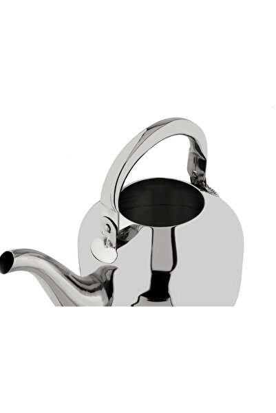 ALSAIF Al Saif Stainless Steel Arabian Tea Kettle with Chain, 1.2 Liter Capacity, Silver/Gold
