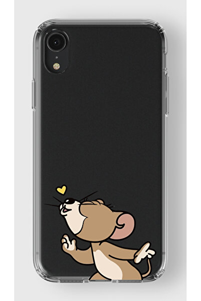 moonset Iphone XR Uyumlu Jerry Tasarımlı Baskılı Şeffaf Telefon Kılıfı