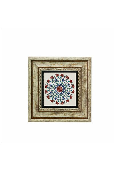 Sadrazam Pictură din piatră naturală imprimată cu model de faianță otomană (20 X 20 KD-41)