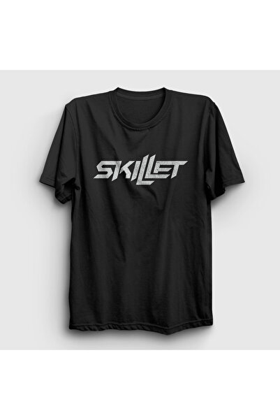 Presmono Unisex Siyah Logo Skillet T-Shirt 539233tt