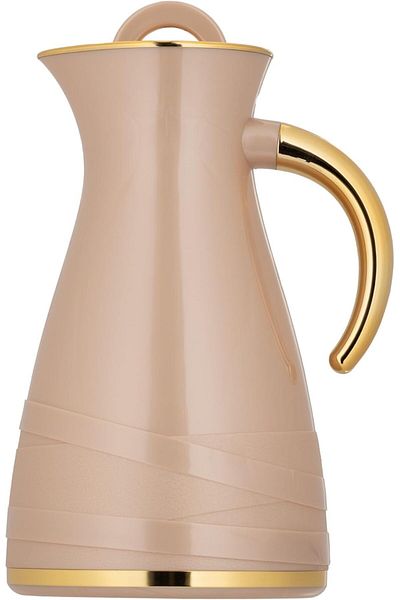 ALSAIF Deva Coffee And Tea Vaccum Flask In Brown/gold / Leak-proof And Keeps Drinks Hot 1 Liter