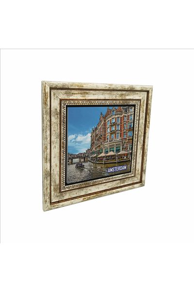 Sadrazam Amsterdam Visual Printed Natural Stone Painting (25 X 25 Krg-14)