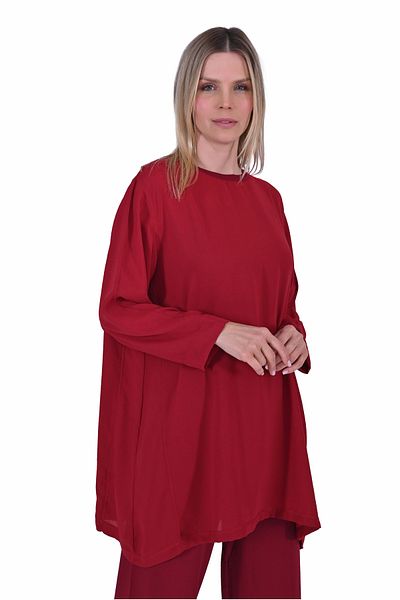 Invee Invee 7104 Comfortable Fit Jazz Tunic - Claret Red