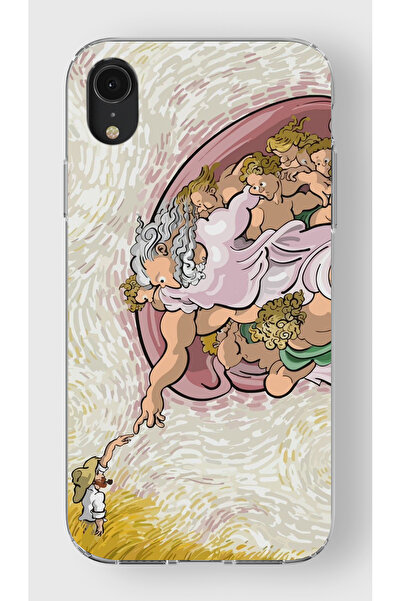 moonset Iphone XR Uyumlu Van Gogh Tasarımlı Baskılı Şeffaf Telefon Kılıfı