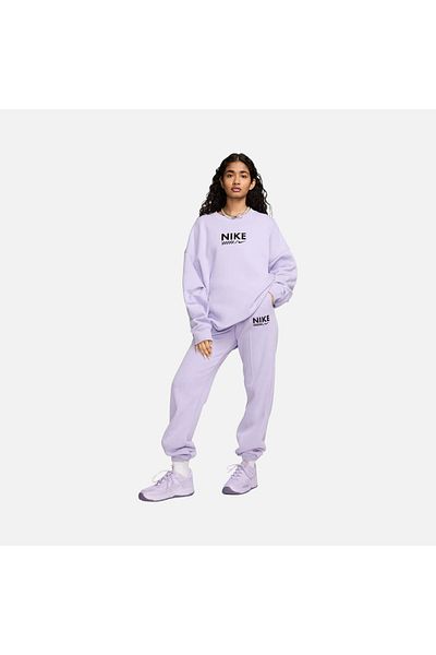 Nike Sportswear Gel Fleece Fw24 Women's Purple Sweatpants with Fleece Hm4319-515