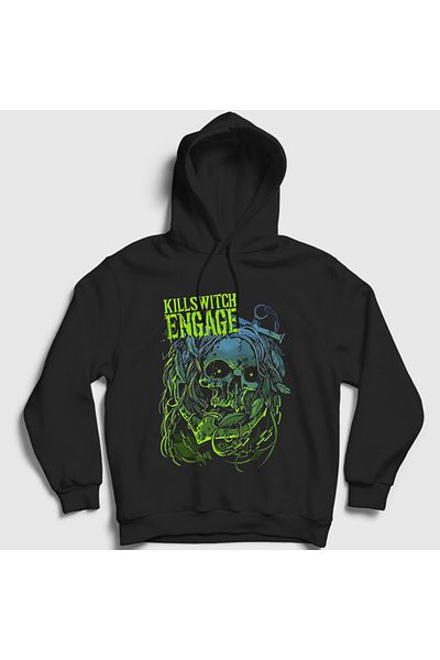 Presmono Унисекс черен суитшърт с качулка и плакат Killswitch Engage 539770tt