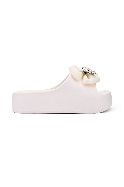 Tmall Women's Casual Slippers, Foam, Lightweight, Sa45, White