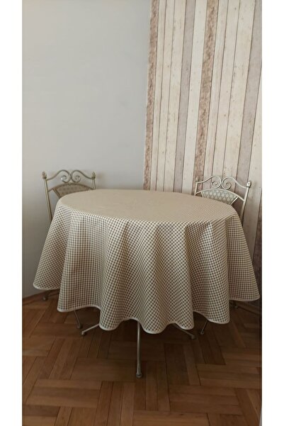 gonk Round, Plaid, Duck (Liquid Pusher, Stain Proof) Fabric, Tablecloth