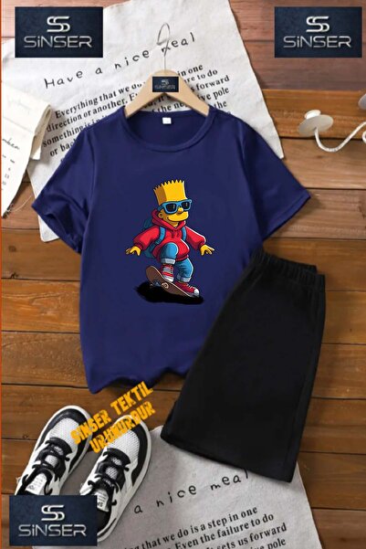 SS SİNSER Детски комплект „SMPSON RED JACKET SKATEBOARD“ с тениска с специале...